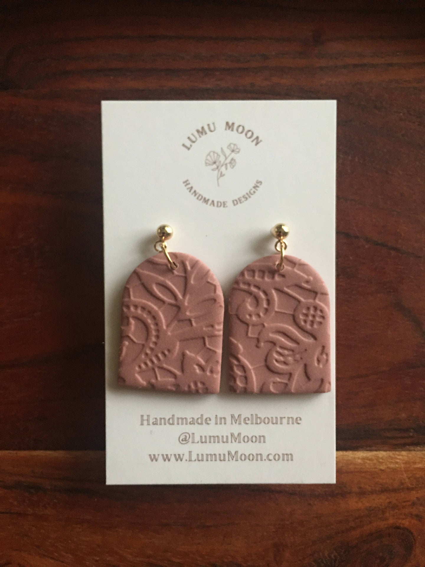 Lace Arch Earrings - Pink by Lumu Moon