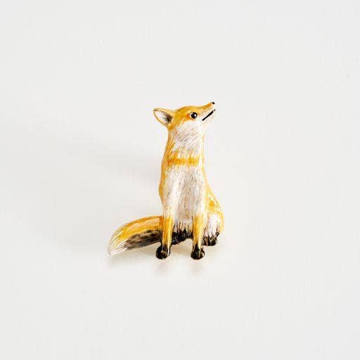 Fox Enamel Brooch by Fable England
