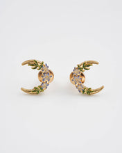 Load image into Gallery viewer, Nightshade Moon Gold Stud Earrings by Fable England
