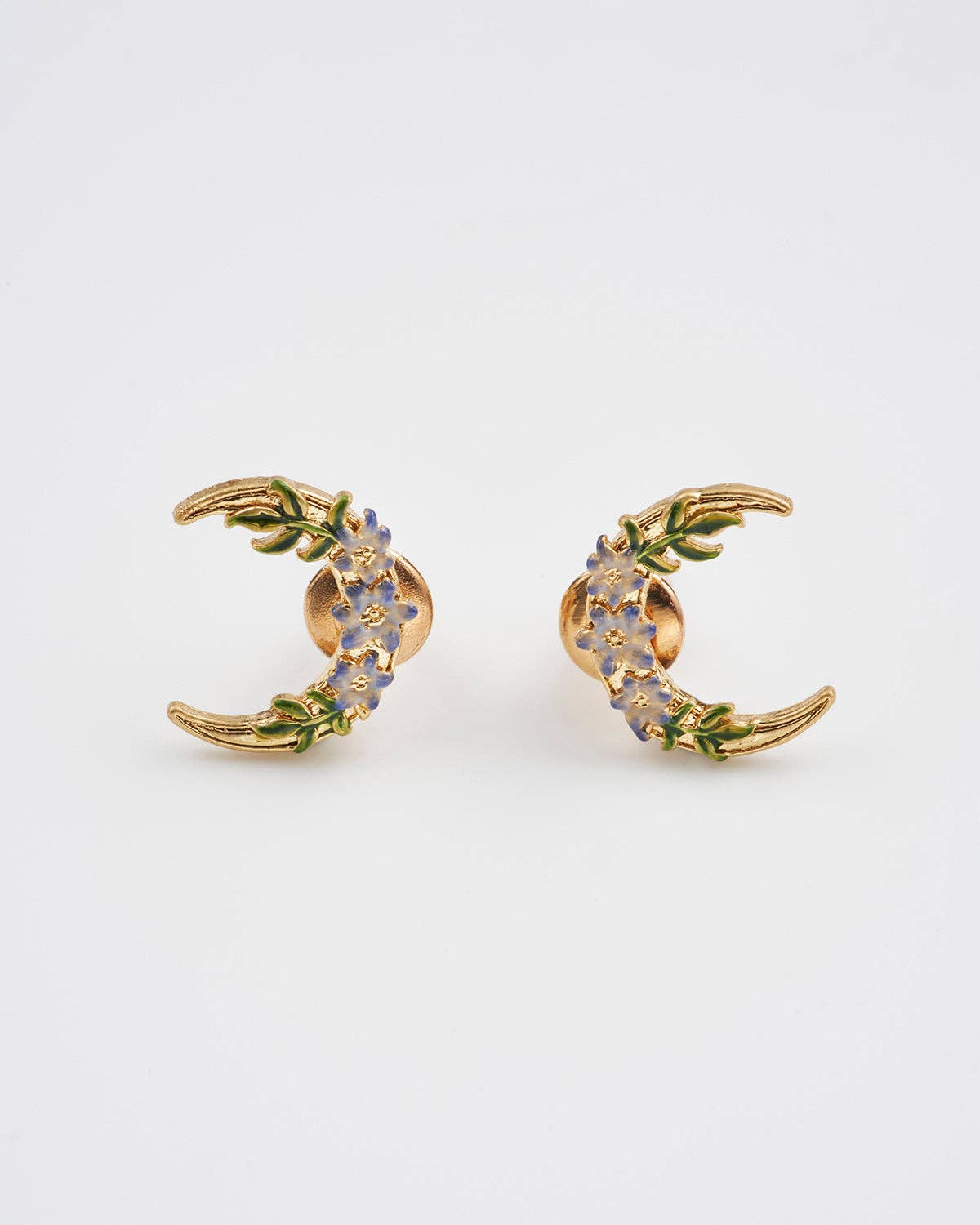 Nightshade Moon Gold Stud Earrings by Fable England