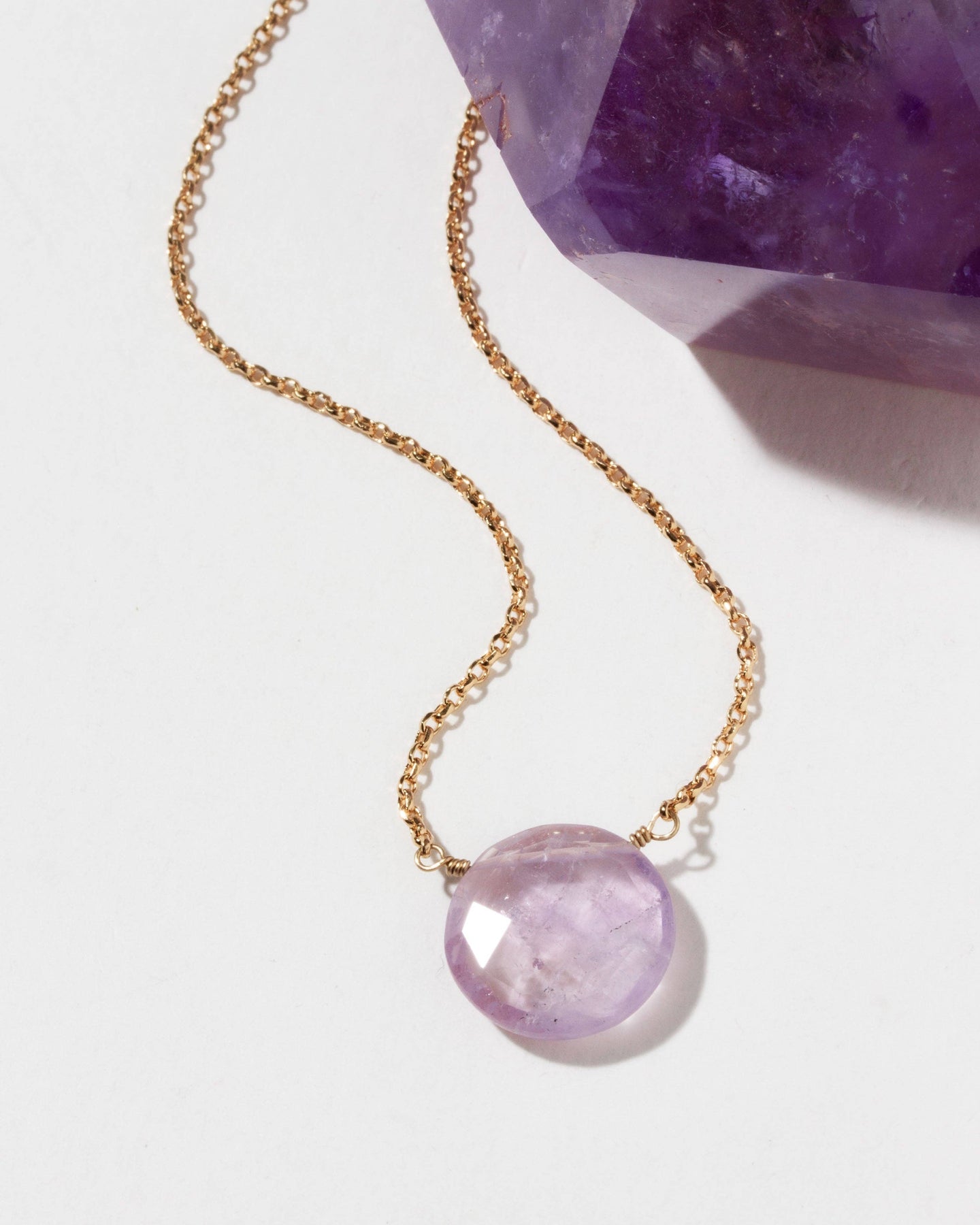 Gem in the Moon Gemstone Necklace - Amethyst by Luna Norte