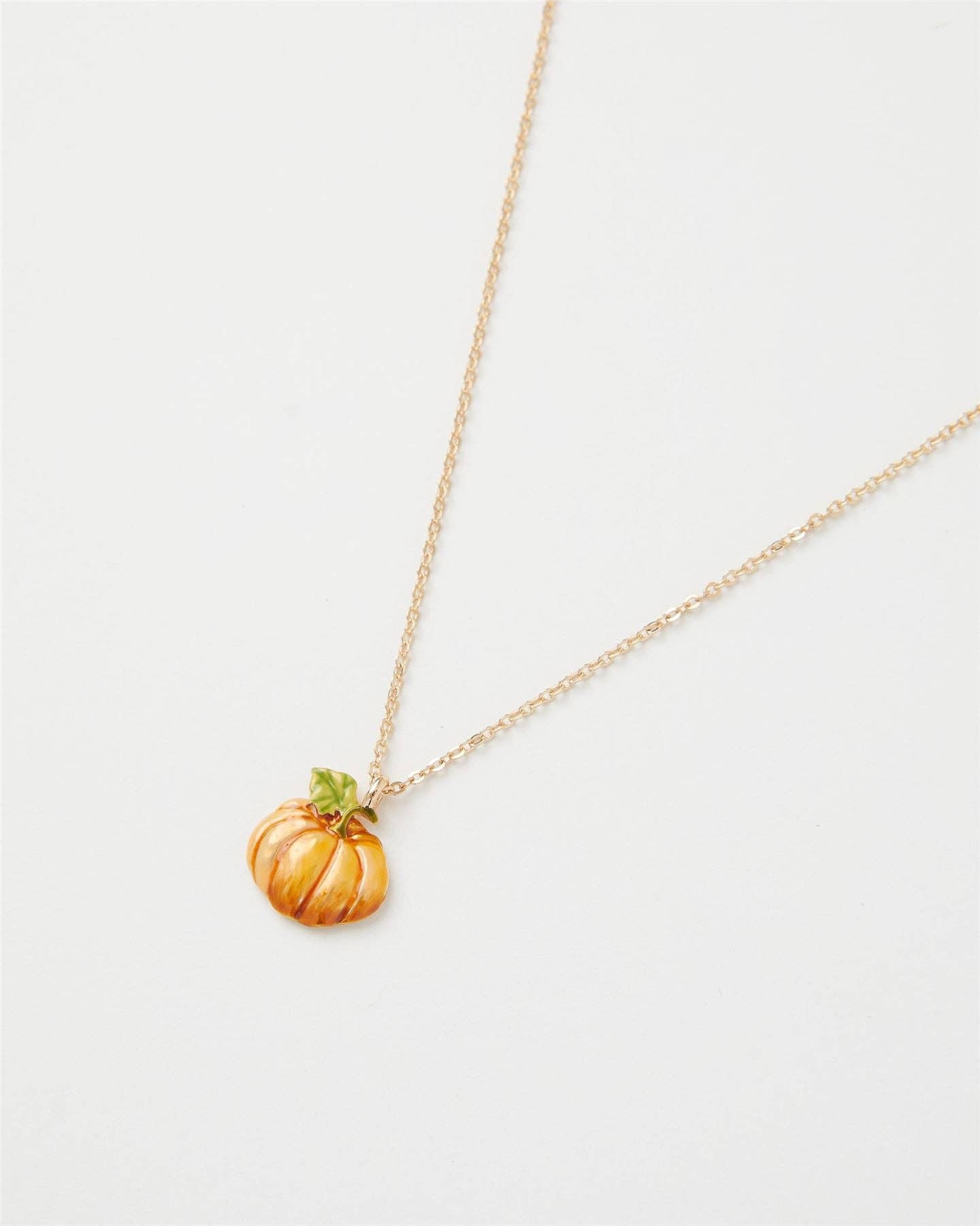 Pumpkin Enamel Necklace by Fable England