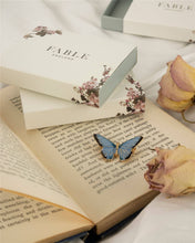Load image into Gallery viewer, Blue Butterfly Enamel Brooch by Fable England
