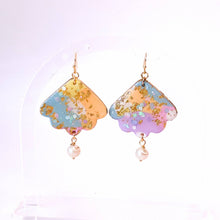 Load image into Gallery viewer, Pastel Rainbow Fan Pearl Earrings by Isla &amp; Marigold
