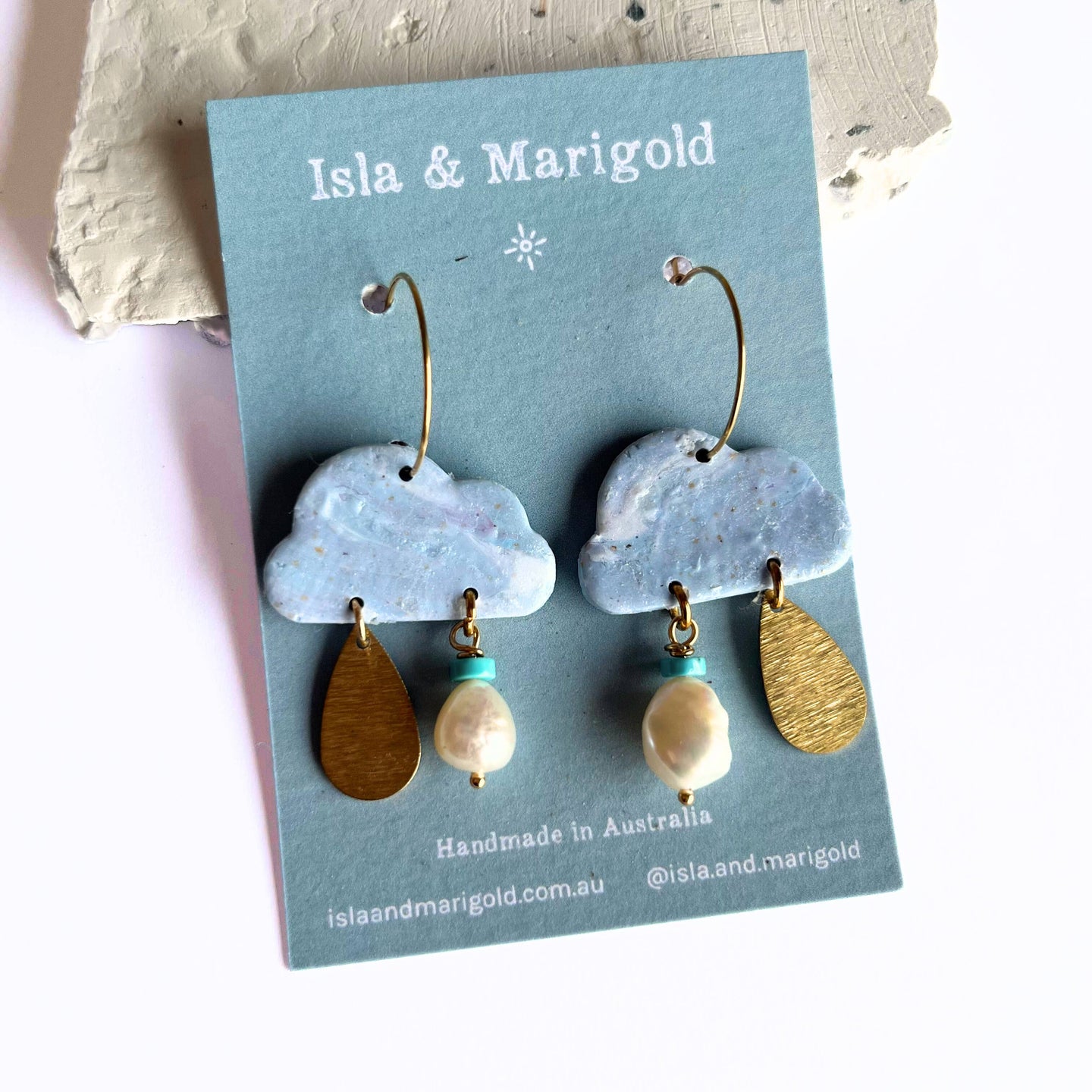 Rain Cloud Pearl Earrings by Isla & Marigold