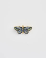 Load image into Gallery viewer, Deco Butterfly Blue Enamel Brooch by Fable England
