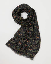 Load image into Gallery viewer, A Night&#39;s Tale Woodland Lightweight Scarf Midnight by Fable England
