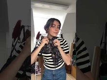 Load and play video in Gallery viewer, A Night&#39;s Tale Woodland Lightweight Scarf Midnight by Fable England
