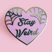 Load image into Gallery viewer, Stay Weird Pink Heart Lapel Pin
