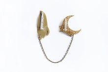 Load image into Gallery viewer, LaliBlue Hand and Moon Double Brooch
