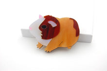 Load image into Gallery viewer, Hand painted acrylic guinea pig brooch
