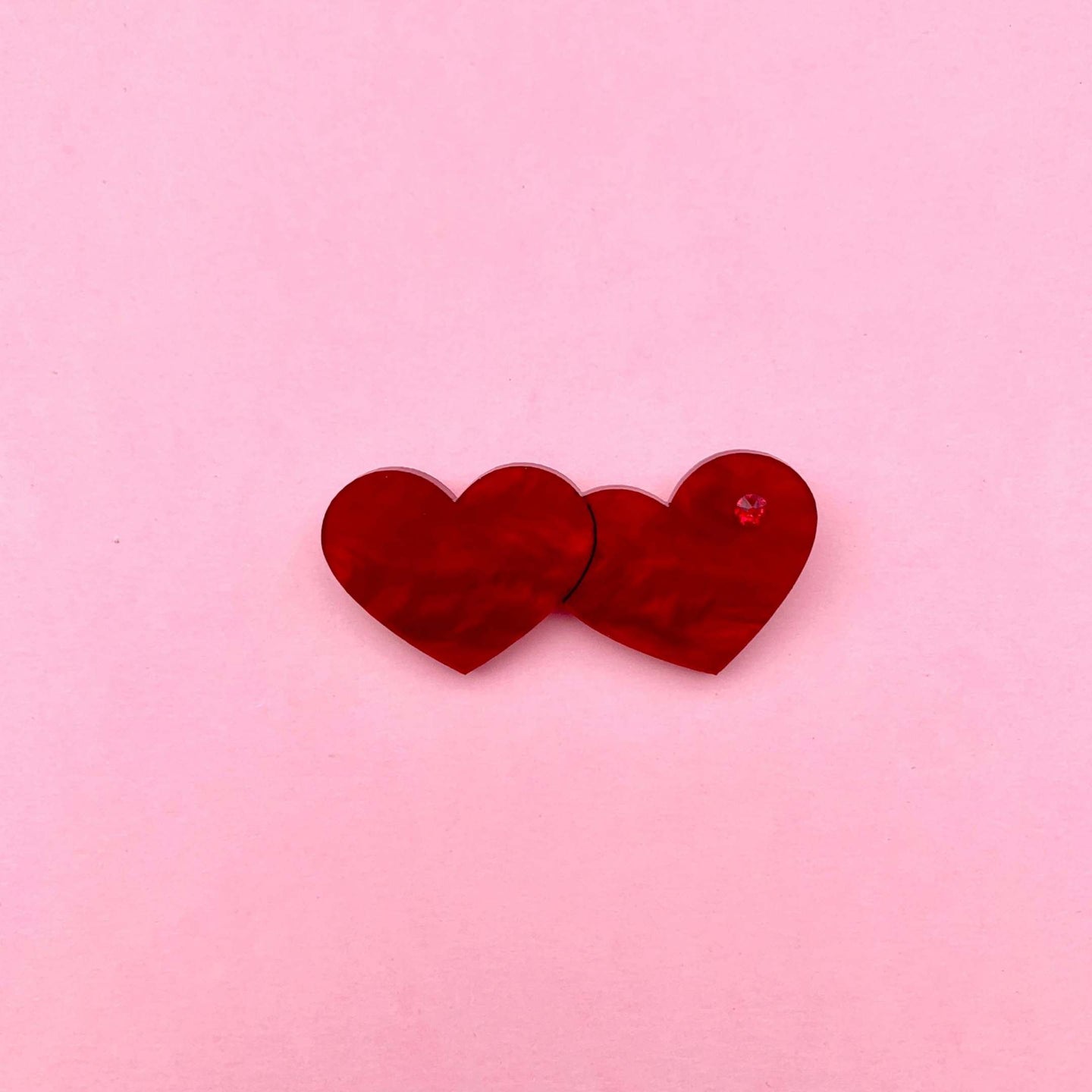 Betty Blossom cute Sweethearts red acrylic heart shaped mini retro vintage style brooch