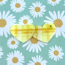 Load image into Gallery viewer, Betty Blossom Quirky Vintage Style Handmade Yellow Plaid Sweethearts Brooch Sydney Australia
