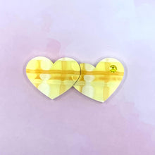 Load image into Gallery viewer, Betty Blossom Quirky Vintage Style Handmade Yellow Plaid Sweethearts Brooch Sydney Australia
