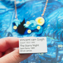 Load image into Gallery viewer, Dolly Dimple Design &#39;The Starry Night&#39; Necklace and Mini Label Brooch Set
