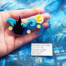 Load image into Gallery viewer, Dolly Dimple Design &#39;The Starry Night&#39; Necklace and Mini Label Brooch Set
