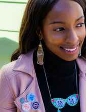 Load image into Gallery viewer, PolyPaige Soda Bottle Earrings and Bottle Cap Brooch Set (Last One)
