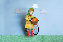 Load image into Gallery viewer, LaliBlue Girl with Bicycle Brooch
