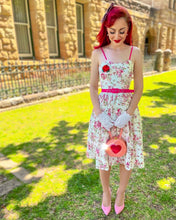 Load image into Gallery viewer, Unique Vintage White Eyelet &amp; Floral Print Darcy Swing Dress (size S left)

