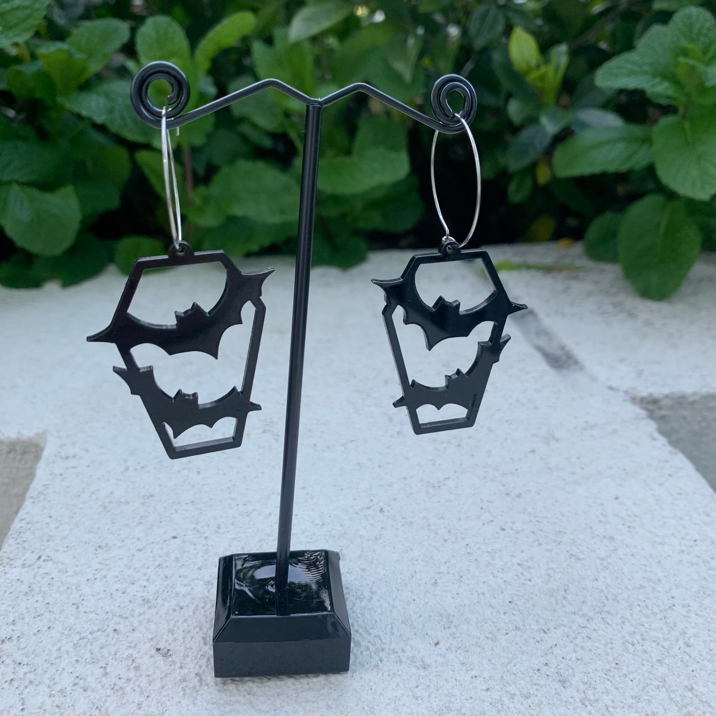 Betty Blossom Halloween Bat Coffin Earrings