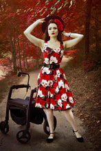 Load image into Gallery viewer, Skulls and roses print dress
