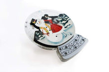 Load image into Gallery viewer, LaliBlue Girl With Snowman Snow Globe brooch quirky fashion retro vintage style
