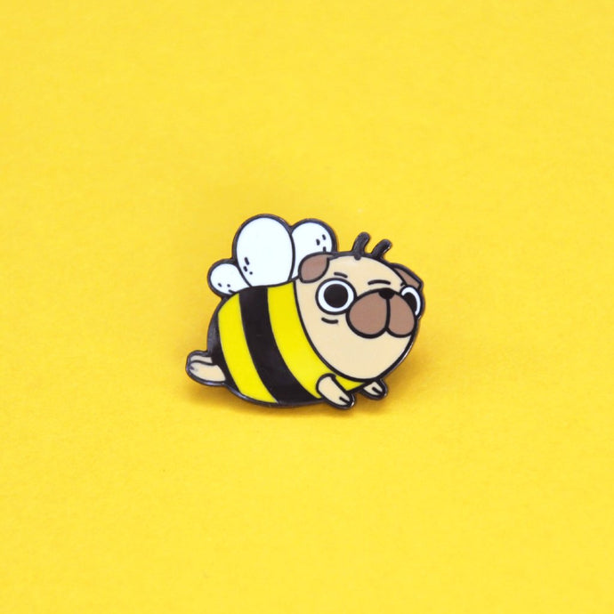 Noristudio cute Pug Bee enamel lapel pin Betty Blossom Sydney Australia