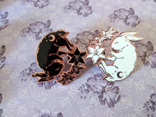Load image into Gallery viewer, The Pickety Witch Starlight Rabbit Enamel Pin - Spring Imbolc / Ostara Collection
