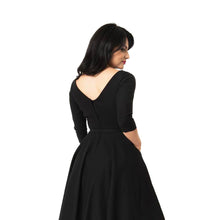 Load image into Gallery viewer, Unique Vintage Black Retro Vintage 1950s Style Devon Pinup Swing Dress Betty Blossom Australia
